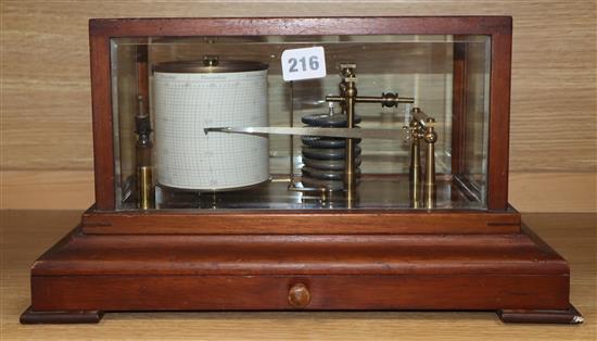 A 20th century mahogany cased barograph